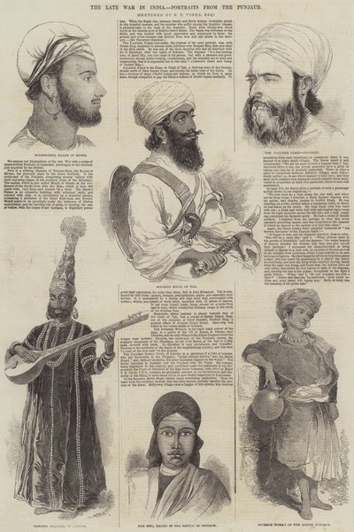 The Late War in India, Portraits from the Punjaub by Godfrey Thomas Vigne